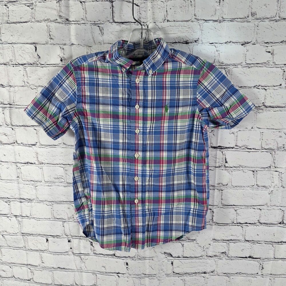 Ralph Lauren Boys S/P Sz 8 Plaid Short Sleeve Button Up Shirt